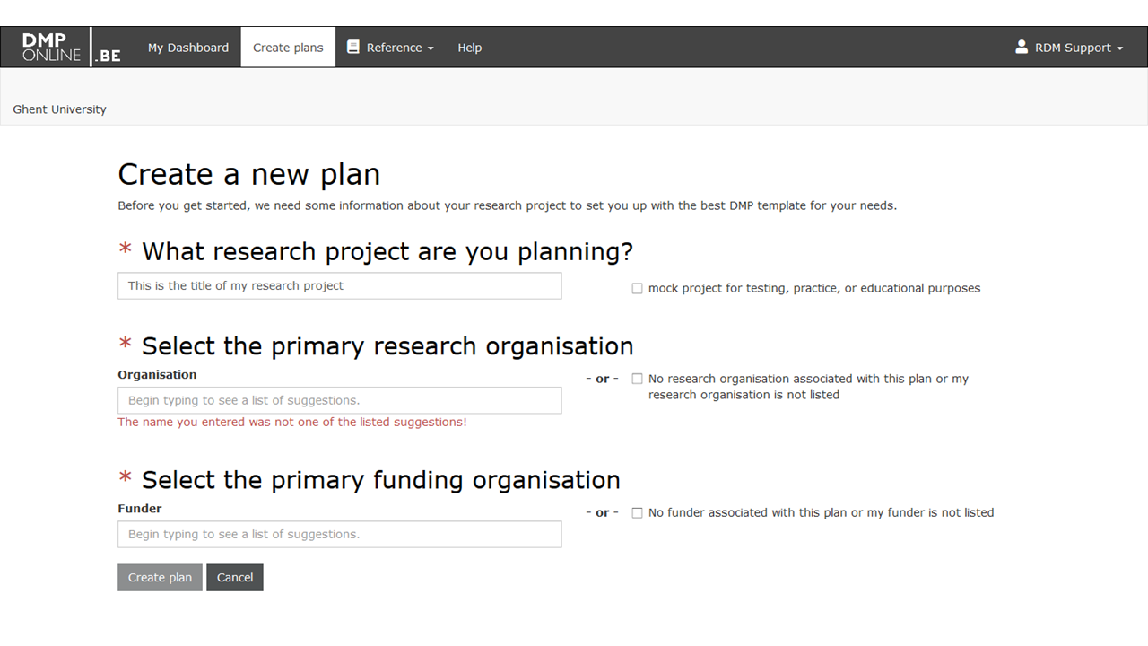 DMPonline.be: How do I write a Data Management Plan?